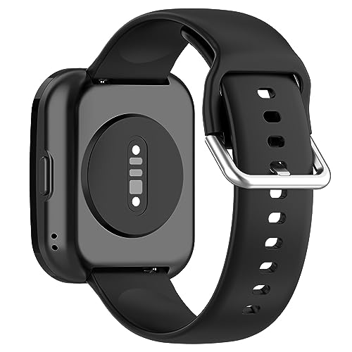 Fit for Amazfit Bip 5 Watch Bands Women Men, 22mm Quick Release Silicone Replacement Bands Straps Wristbands Bracelet Accessories Fit for Amazfit Bip 5 Smart Watch (Large, Black)