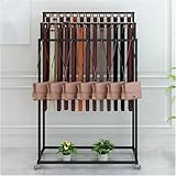 Suixtil Bodenstehender mobiler Gürtelständer mit Rollen, Herrengarderobe Krawattenorganisator mit abnehmbaren Haken für Geschenkgeschäfte(Schwarz,100X40X150CM)