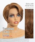 QUEEN VIRGIN REMY QVR 13x1 Lace Front Wigs Human Hair Pixie Cut Short Wigs for Black Women Pre Plucked with Baby Hair Glueless Wigs Human Hair for Daily Wear