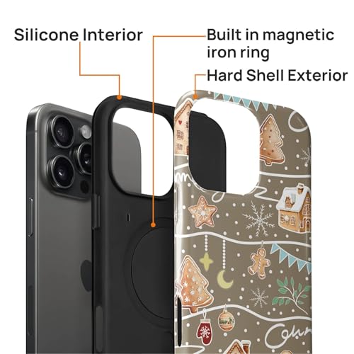 Coque iPhone 16 Pro MagSafe antichoc double couche design Noël rigide