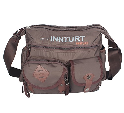 innturt nailon bolsa de mensajero hombro Sling Bag, Dark Coffee Cover