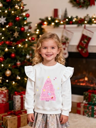 Image of EULLA Toddler Girls Christmas Sweatshirt Long Sleeve Snowman Deer Santa Claus Xmas Holiday Shirts for Kids Sweater 2-7 Years