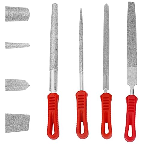 4Pcs Diamond Coated Files with Plastic Handle Cover