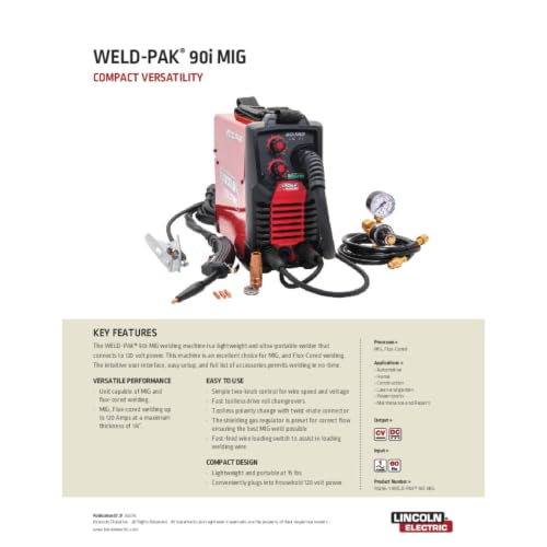 Image of Lincoln Electric Weld-Pak 90i MIG MIG /Flux-Cored Wire Feeder Welder and Patriot Auto Darkening, Variable Shade Welding Helmet Combo Pack, K5387-10