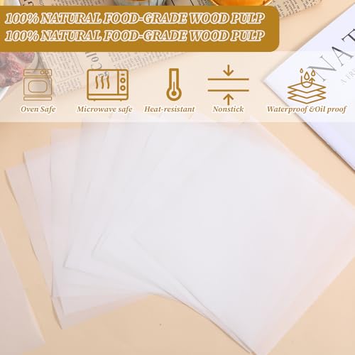 100 Pcs Parchment Paper Sheets 6\" x 6\" Burger Patty Paper Non Stick Patty Papers Squares Wax Papers Sheets for Smash Burger Press Seperating Pattys Baking Wrapping Candies