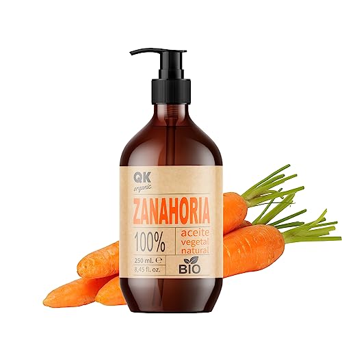 Imagen de Qknatur ACEITE DE ZANAHORIA 250 ml 100% Puro y Natural Bronceador solar natural Hidrata y Rejuvenece la piel Repara el cabello