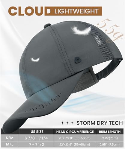 Image of YANIKY Running Hat for Men & Women, UPF 50+ Quick Dry Baseball Cap, Lightweight Breathable Sports Hat for Golf and Tennis