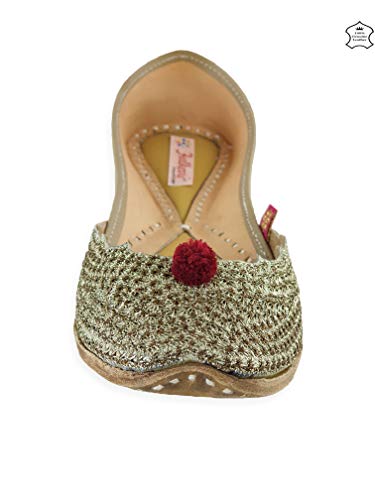 Image of Fulkari Prime Pure Leather Casual Women's Soft Leather Bite and Pinch Free Ladies Jutti Ethnic Mojari