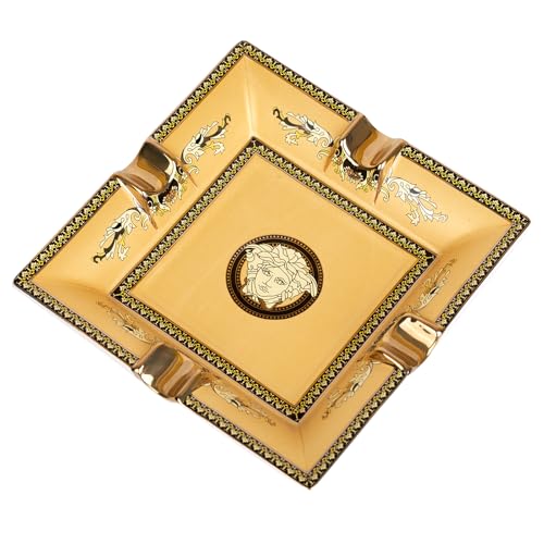 Tabletop Ashtray Tabletop Ashtray Cigar and Cigarette Ashtray for Indoor or Outdoor Patio/Indoor/Home Decor with 4 Resting Cigars and Cigarette Holder