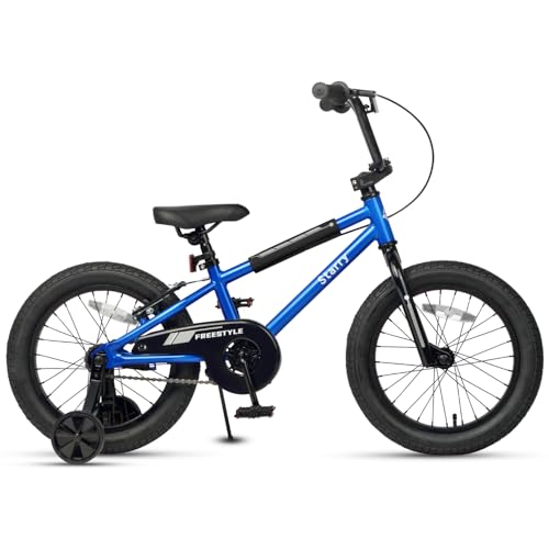 Image of 12 14 16 18 Inch Kids Bike BMX Style Bicycle with Training Wheels Coaster Brake for 2-10 Years Old Toddlers Boys Girls Multiple Colors