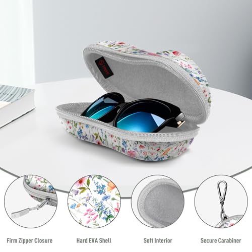 Image of FINTIE Sunglasses Case, Hard EVA Shell Shockproof Sport Glasses Case with Metal Carabiner Travel Zipper Eyeglasses Holder
