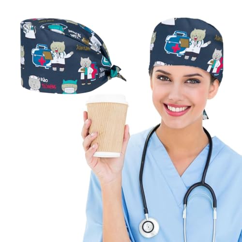 FENQURO Gorro Quirofano Enfermera Gorros Quirofano Mujer Gorro quirofano, Gorro quirofano Mujer para médicos, Enfermeras, Dentistas, farmacéuticos, Veterinarios