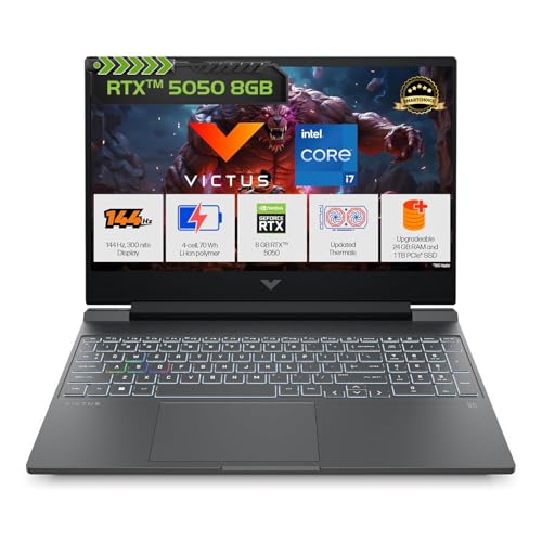 HP Smartchoice Victus, 13th Gen Intel Core i7-13620H, 8GB RTX 5050, 24GB DDR5(Upgradeable) 1TB SSD, 144Hz, FHD,...