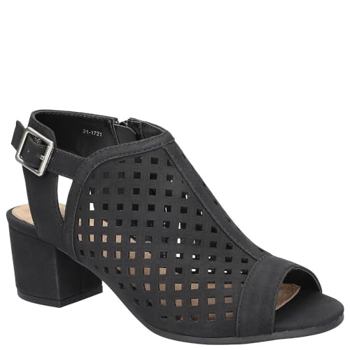 Sandale à Talon Femme Belva Chaussure Noire Largeur X-Large 39.5