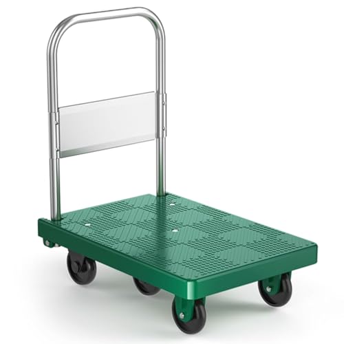VHPNWJOB Carretilla de Mano Camión de Mano móvil para Cosas Pesadas, Carrito de Plataforma Plana Plegable y Resistente, camión de Transporte para almacén móvil Tirando de mercancías