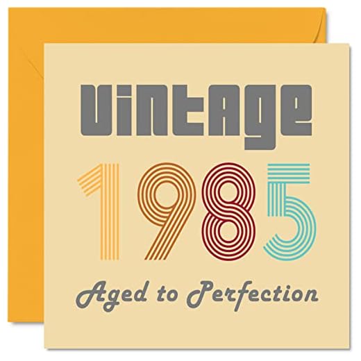 Tarjetas cumpleaños 37 hombres mujeres, vintage 1985 envejecido a perfección, 37 tarjetas cumpleaños divertidas ella, 145 x 145 mm, tarjetas felicitación cumpleaños mamá, papá, hermana, tío, tía