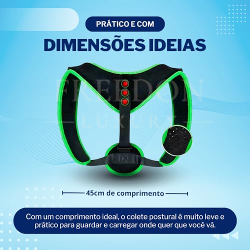 Colete Corretor Postural Pro Magnético Ortopédico com 3 Imas Mais Conforto Alivia Dores nas Costas e