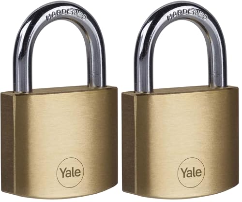 Cadenas laiton 40 mm Yale Y110B lot de 2 avec 3 clés pour armoire d'école