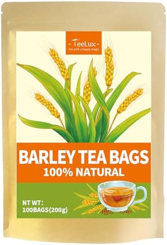 TeeLux Barley Tea Bags, Nutty & Toasty Flavor, Caffeine Free, 100 Count