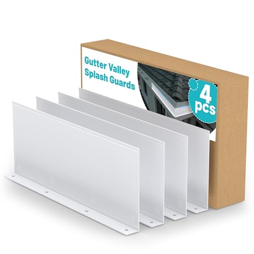 Chiligent 4 Pcs Gutter Valley Splash Guards, Aluminum Roofing Gutter G