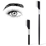 2pcs Small Eyelash Comb Eyebrow Comb with Metal Teeth Grooming Eye Lash Separator Eyelash Separator Tool Eyes Makeup Tool Metal Eye lash Brush for Women