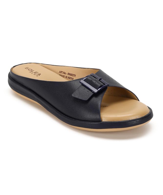 PARAGON RK6027L Womens Navy Blue Sandals | Stylish Slip on Flat Sandals with Cushioned Soles | Comfortable Everyday Sandals for Outdoor Use (B0CJM31VT3) Amazon Price History, Amazon Price Tracker