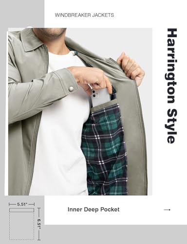 Image of TBMPOY Mens Lightweight Jackets Light Windbreaker Full Zip Casual Work Jacket Golf Business Fall Track Coat with Pockets