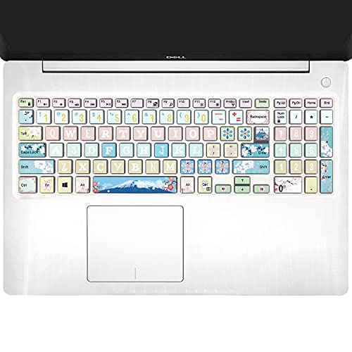 SANFULIN Keyboard Cover for Old Dell Inspiron 15 3000 5000 15.6'' Series /Dell G3 15 17 Series/Dell G5 15 Series/Dell G7 15 17 Series/Dell Insprion 17 5000 Series, Sakura