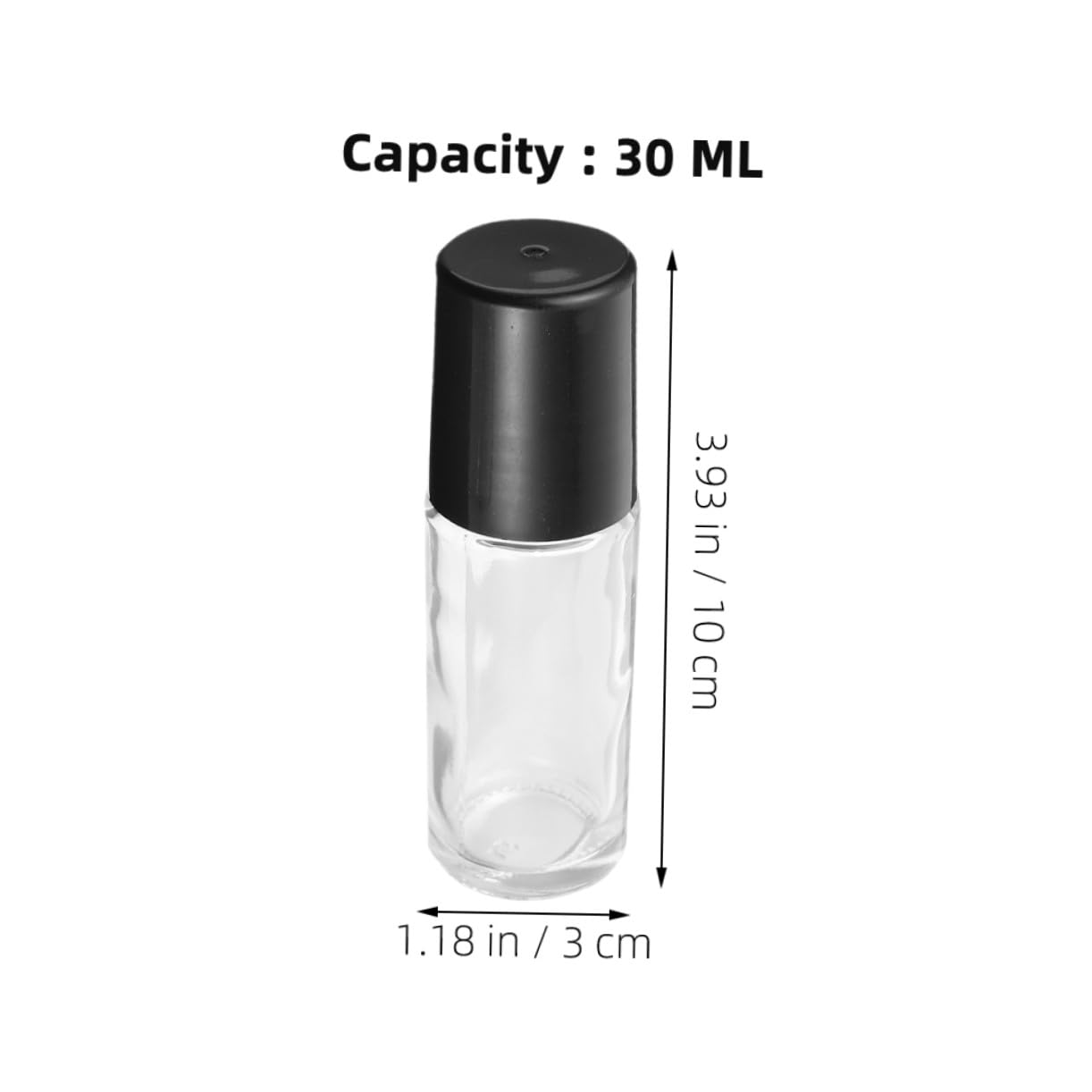 Wiederbefüllbare Rollflaschen aus Glas 30ml, 10 Stück, Schwarz