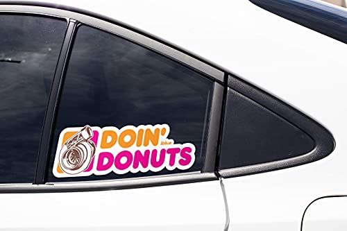 Doin Donuts Turbo Slap Sticker (2) Car Truck Vinyl Funny Sticker Decal Racing 8" #TOP2