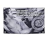 3x5 Ft Schwarzenegger Polyester Flags - Just Remember You Cant Climb The Ladder Of Success with Your Hands in Your Pockets Single Sided Flag with 4 Grommets - Arnold Funny Gym Motiv Poster and Fitness