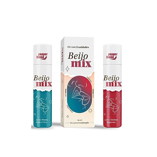 Kit Gel Corporal Comestível Beijo Mix Sabor Menta e Chiclete 14g