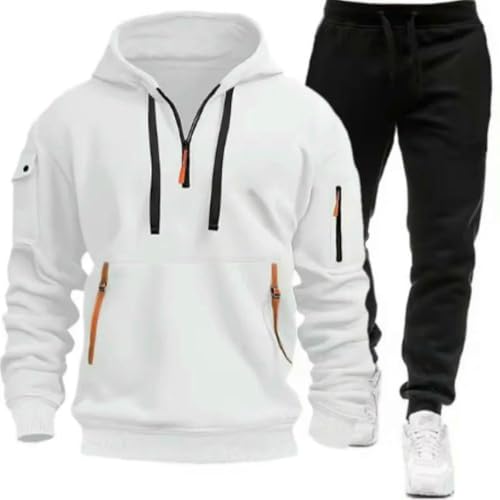 Survêtement homme à capuche veste et pantalon ensemble 2 pièces sport