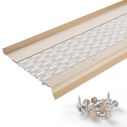 Image of Micromesh Gutter Guards, 6 Inch, 100 FT, Stainless Mesh, Cream