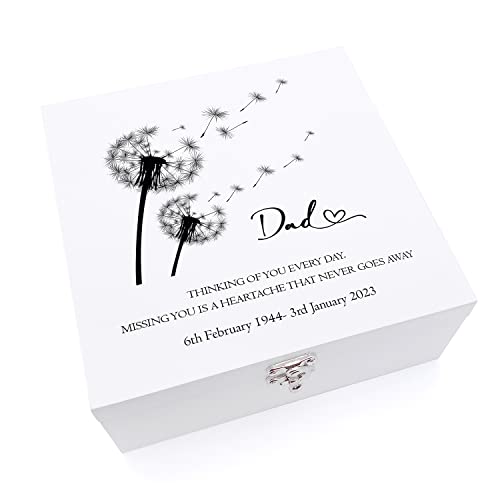 Image of Dad Remembrance Personalised Wooden Keepsake Memory Box (Large)