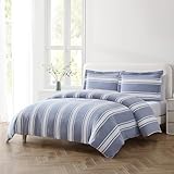 Zest Kitchen + Home NOU Striped Comforter Set King Blue Multi