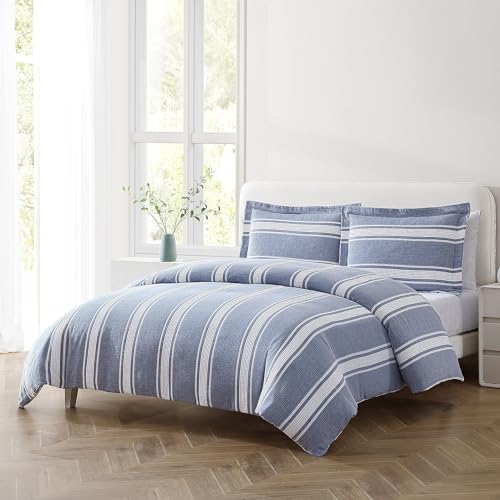 Zest Kitchen + Home NOU Striped Comforter Set King Blue Multi