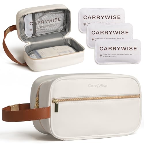 Image of CarryWise Breast Milk Cooler Travel Bag with 3 Ice Pack, Waterproof Breastmilk Cooler Storage Bag, Portable & Versatile Insulated Cooler Bag with Buckle Handle for Nursing Mom Daycare