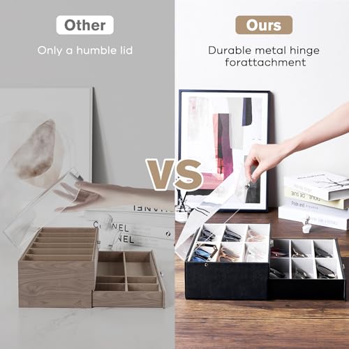 image for ProCase 12 Slots Acrylic Clear Top Sunglass Organizer, 2 Layers Eyegla