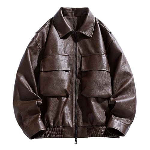 Chaqueta de piel sintética para hombre que resiste el viento sin perder el estilo