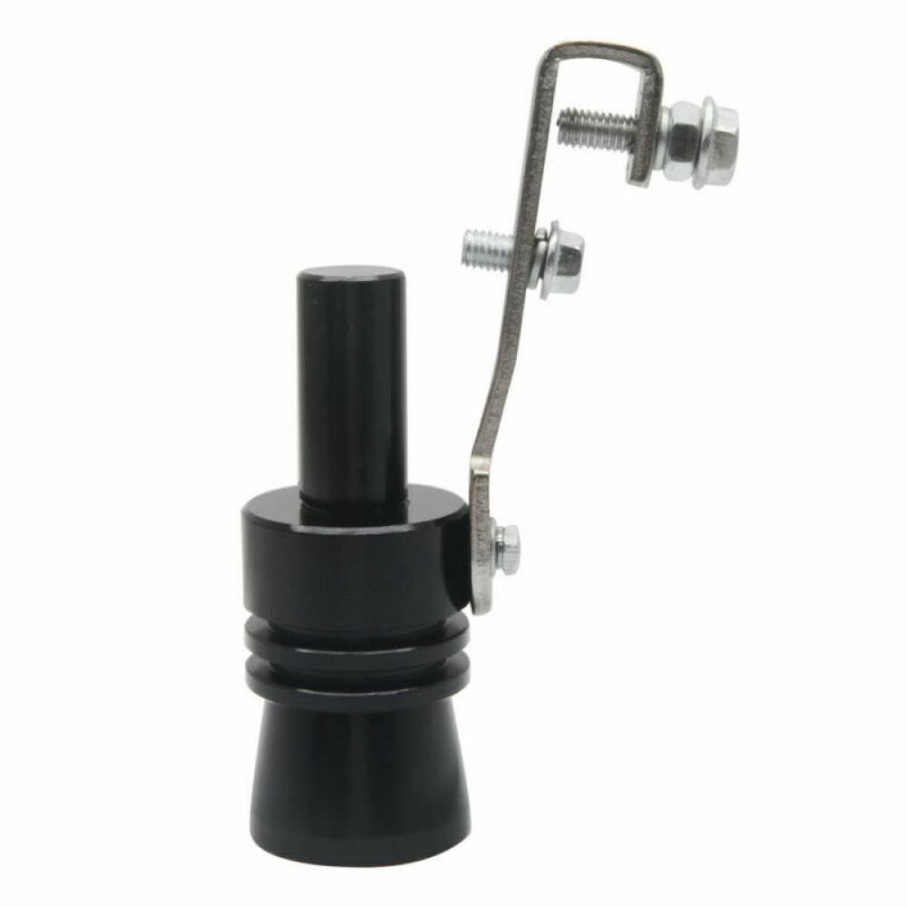 Baceyong Silbato de sonido turbo de coche de aluminio negro, silbato simulador de tubo de escape de silbato de sonido turbo universal para todos los modelos de vehículos, XL (paquete de 2)