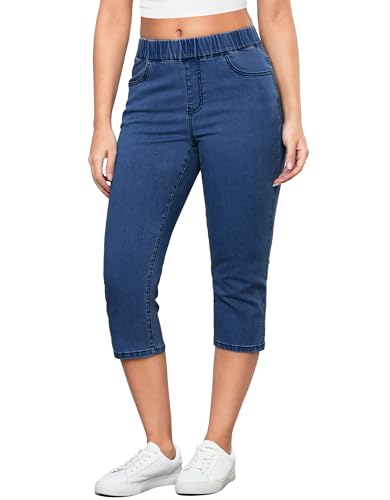 Image of Roskiky High Waisted Jeans for Women UK Womens Leggings Cropped Jeggings for Women UK Darkness Blue S