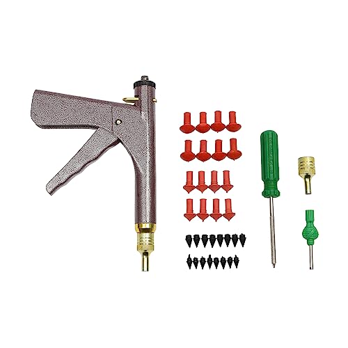 mesterth Kit di Riparazione Pneumatici senza camera d'aria con pistola equipaggiata di tappi a fungo per riparare punture e pneumatici sgonfi su auto, moto, mountain bike, camion e trattori