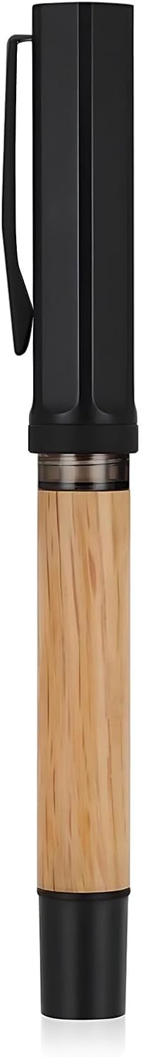 Jinhao 58 Natural Oak Wood Fountain Pen, Fine Nib Writing Pen (Ebony) image 2