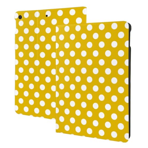 Coque iPad 10.2 design exclusif pois jaune doré finition premium pour 9e génération