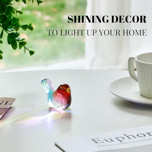 DLXK Crystal Glass Bird Figurines Multicolor Glass Bird Import