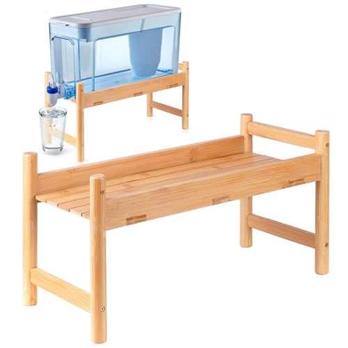 ZPirates Water Filter Dispenser Stand - Bamboo, Wobble Resistant