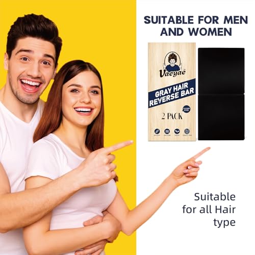 2 Pcs Gray Hair Reverse Bar to Restore Hair Color, Shampoo and Conditioner 2 in 1 Soap for Stronger & Smoother Hair, Men & Women Black Soap Reduces and Cover Grey Hair, For Hair Thickening and Darking
