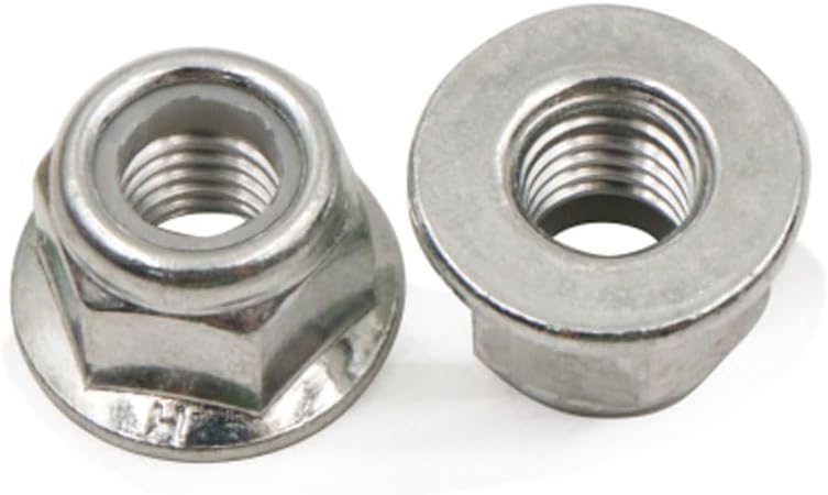 Generic M3 M4 M5 M6 M8 Hex With Pad Nut Flange Nylon Anti-Loose Nut Galvanized Non-slip Lock Nutted - (Size: M8(10pcs))