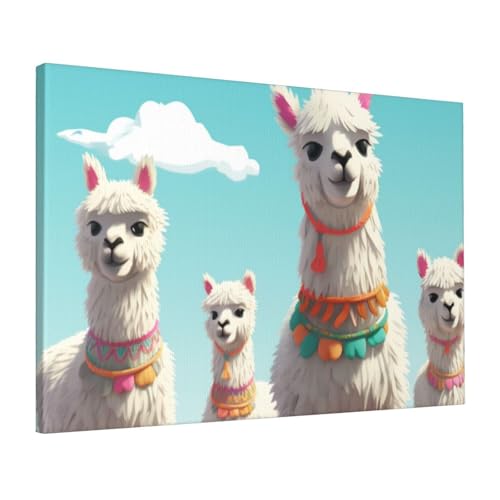Toile lama mignon 40x61 cm pour la décoration murale du salon